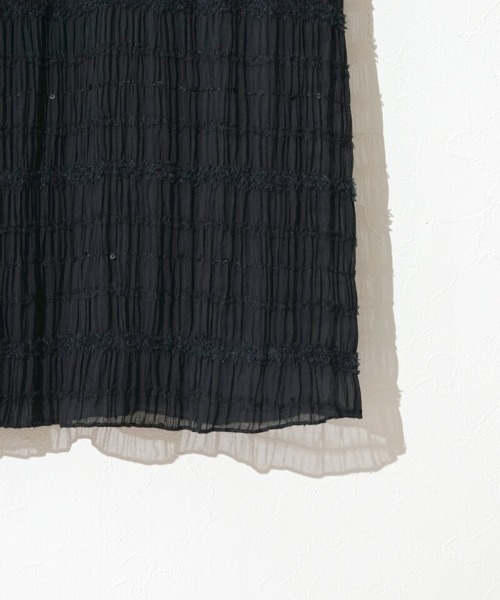 flower（フラワー）の「スパングルレーススカート（スカート・レディース・アイボリー/ブラック・SMALL/MEDIUM）」の7枚目の写真