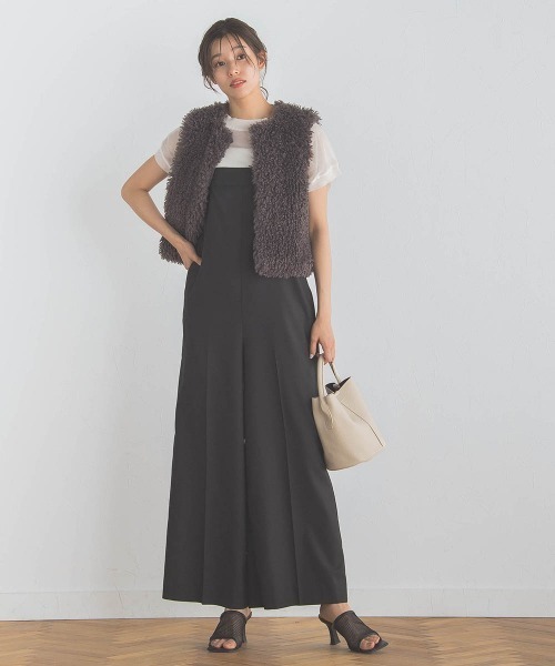 Droite lautreamont（ドロワットロートレアモン）の「サキソニーサロペット≪手洗い可能≫（サロペット/オーバーオール・レディース・ブラック/チャコールグレー・M/S）」の8枚目の写真