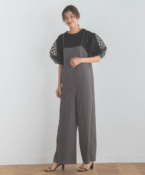 Droite lautreamont（ドロワットロートレアモン）の「サキソニーサロペット≪手洗い可能≫（サロペット/オーバーオール・レディース・ブラック/チャコールグレー・M/S）」の13枚目の写真