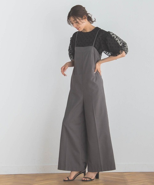 Droite lautreamont（ドロワットロートレアモン）の「サキソニーサロペット≪手洗い可能≫（サロペット/オーバーオール・レディース・ブラック/チャコールグレー・M/S）」の14枚目の写真