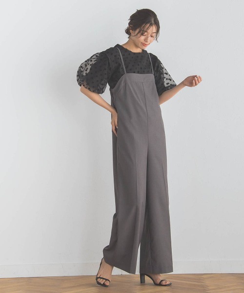 Droite lautreamont（ドロワットロートレアモン）の「サキソニーサロペット≪手洗い可能≫（サロペット/オーバーオール・レディース・ブラック/チャコールグレー・M/S）」の16枚目の写真