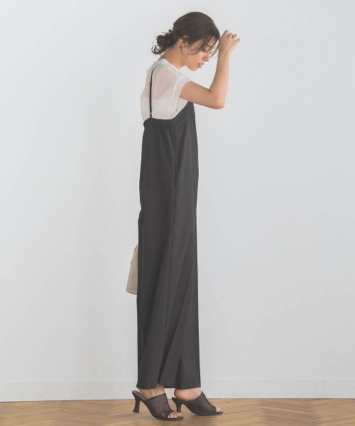 Droite lautreamont（ドロワットロートレアモン）の「サキソニーサロペット≪手洗い可能≫（サロペット/オーバーオール・レディース・ブラック/チャコールグレー・M/S）」の4枚目の写真