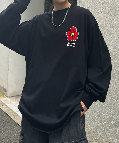ILL'S（イルズ）の「【ILL'S】ワンポイント相良刺繍ロンT（Tシャツ/カットソー・メンズ・ブラック/ホワイト/ホワイト系その他/ブラック系その他・M/L）」の3枚目の写真