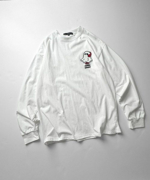 ILL'S（イルズ）の「【ILL'S】ワンポイント相良刺繍ロンT（Tシャツ/カットソー・メンズ・ブラック/ホワイト/ホワイト系その他/ブラック系その他・M/L）」の5枚目の写真