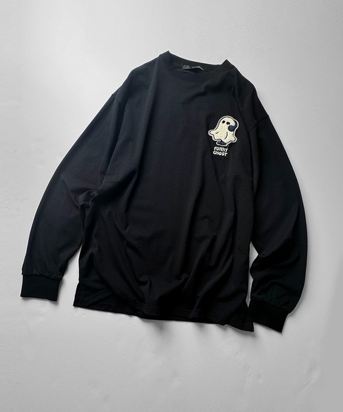 ILL'S（イルズ）の「【ILL'S】ワンポイント相良刺繍ロンT（Tシャツ/カットソー・メンズ・ブラック/ホワイト/ホワイト系その他/ブラック系その他・M/L）」の7枚目の写真