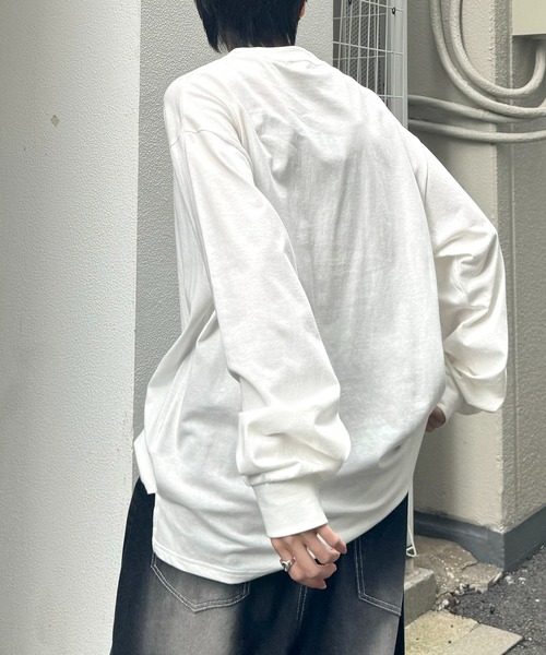 ILL'S（イルズ）の「【ILL'S】ワンポイント相良刺繍ロンT（Tシャツ/カットソー・メンズ・ブラック/ホワイト/ホワイト系その他/ブラック系その他・M/L）」の21枚目の写真