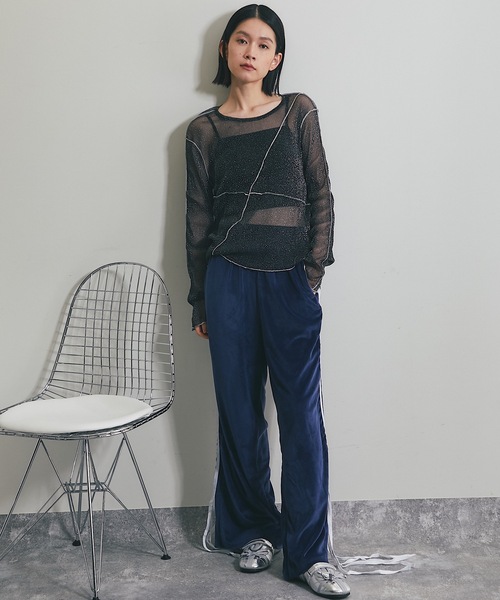 ANOTHER S(アナザーエス)の「シアーラメ配色メロープルオーバー(Tシャツ/カットソー・レディース・オフホワイト/チャコールグレー/ブラック・FREE)」の19枚目の写真