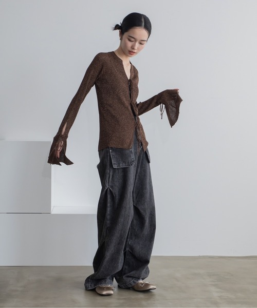 VACANCY（ヴァカンシー）の「スクエアバレーミュール（バレエシューズ・レディース・ベージュ/ブラック・LARGE/MEDIUM）」の15枚目の写真