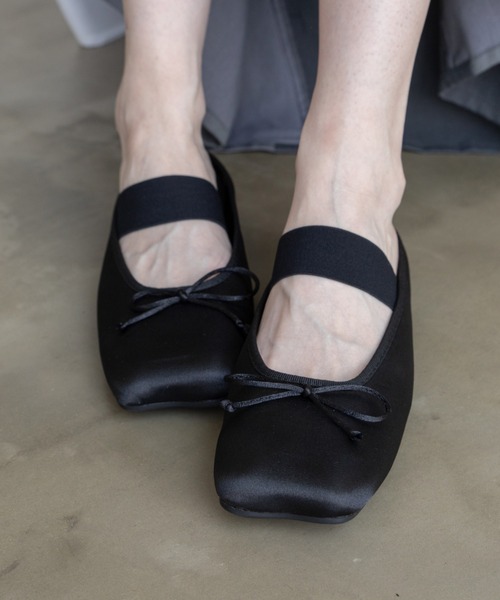 VACANCY（ヴァカンシー）の「スクエアバレーミュール（バレエシューズ・レディース・ベージュ/ブラック・LARGE/MEDIUM）」の3枚目の写真