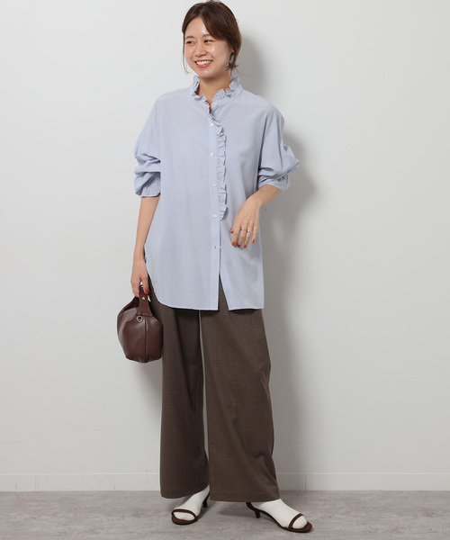 JOURNAL STANDARD ブラウン フリル 半袖ブラウス 完売品 JOURNAL STANDARD relume（ジャーナルスタンダード レリューム