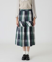 BLUE LABEL CRESTBRIDGE（ブルーレーベルクレストブリッジ）の「クレストブリッジチェックメモリータフタティアードスカート（スカート）」