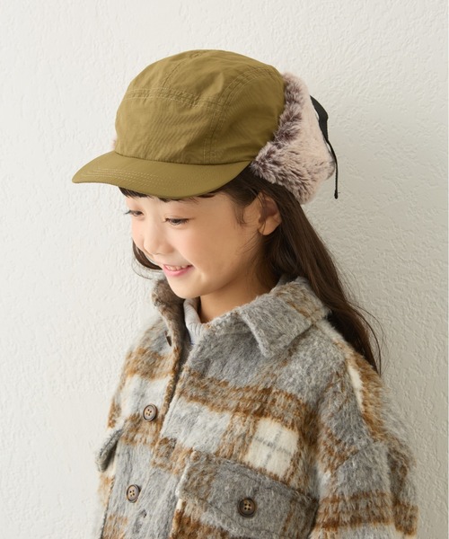 CIAOPANIC TYPY（チャオパニックティピー）の「【KIDS】ミリタリーフライトキャップ（キャップ・キッズ・ブラック/カーキ/ブラウン・ONE SIZE）」の3枚目の写真