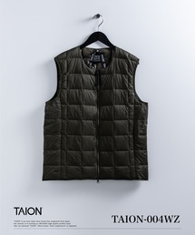 【TAION(タイオン)】〈メンズ〉ベーシック クルーネックWジップ ダウンベスト