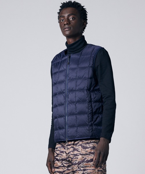 TAION(タイオン)】〈メンズ〉ベーシック クルーネックWジップ ダウン