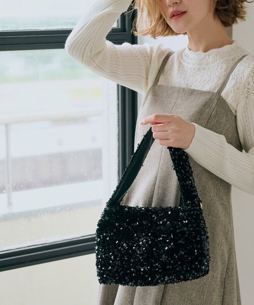 grove（グローブ）の「◆スパンコール2WAYワンショルダー（ショルダーバッグ・レディース・グレー系3/ネイビー系3/ブラック系3・00）」の2枚目の写真