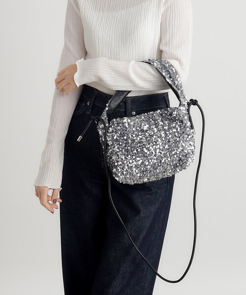 grove（グローブ）の「◆スパンコール2WAYワンショルダー（ショルダーバッグ・レディース・グレー系3/ネイビー系3/ブラック系3・00）」の4枚目の写真