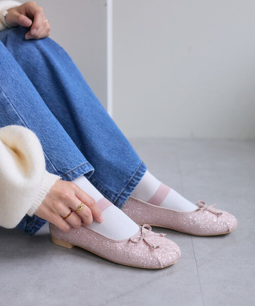 w closet（ダブルクローゼット）の「【５色展開】アソートバレエシューズ（パンプス・レディース・シルバー/ブラック/ブラック系その他2/ブラウン/ピンク・LARGE/MEDIUM）」の14枚目の写真