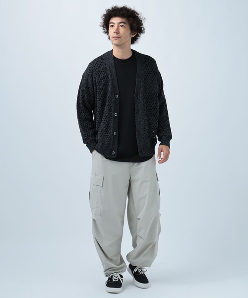 BAYFLOW（ベイフロー）の「BIGメッシュニットカーディガン（カーディガン/ボレロ・メンズ・ネイビー/チャコールグレー・MEDIUM/LARGE）」の3枚目の写真