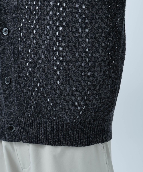 BAYFLOW（ベイフロー）の「BIGメッシュニットカーディガン（カーディガン/ボレロ・メンズ・ネイビー/チャコールグレー・MEDIUM/LARGE）」の10枚目の写真