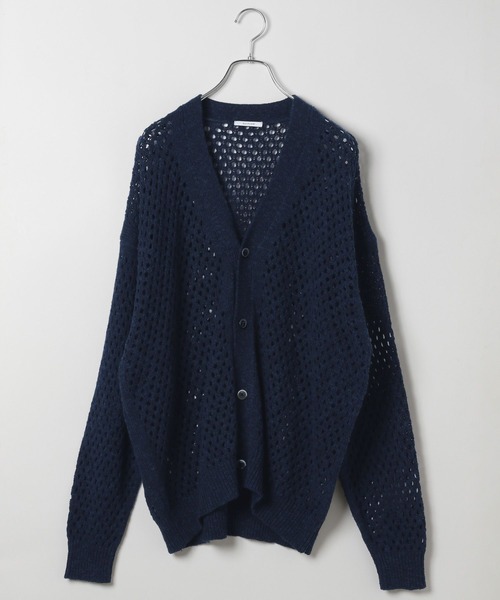BAYFLOW（ベイフロー）の「BIGメッシュニットカーディガン（カーディガン/ボレロ・メンズ・ネイビー/チャコールグレー・MEDIUM/LARGE）」の14枚目の写真