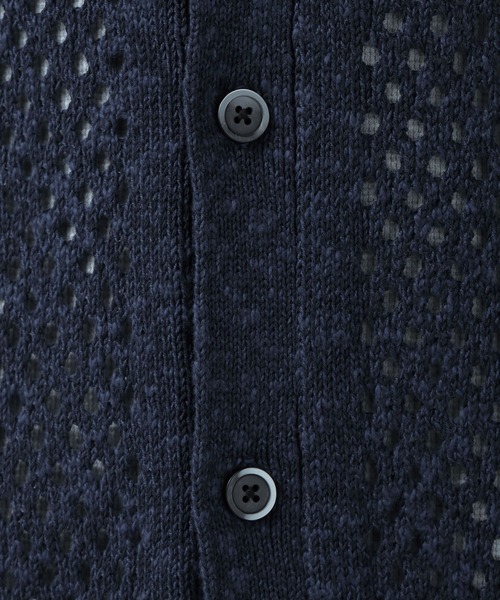 BAYFLOW（ベイフロー）の「BIGメッシュニットカーディガン（カーディガン/ボレロ・メンズ・ネイビー/チャコールグレー・MEDIUM/LARGE）」の15枚目の写真