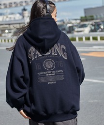 SPALDING/スポルディング 別注 ロゴ刺繍/プリント ヴィンテージライクビッグシルエットプルオーバーパーカー