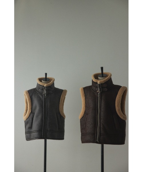 BLACK BY MOUSSY（ブラックバイマウジー）の「fake mouton vest