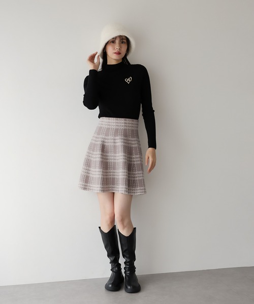 BLUEEAST（ブルーイースト）の「チェックニットミニマーメイドスカート（スカート・レディース・ブラウン/グレー/ベージュ/ブラック・MEDIUM）」の10枚目の写真