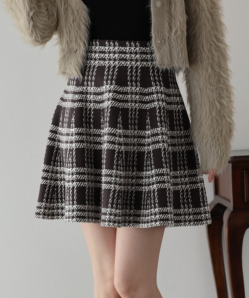 BLUEEAST（ブルーイースト）の「チェックニットミニマーメイドスカート（スカート・レディース・ブラウン/グレー/ベージュ/ブラック・MEDIUM）」の18枚目の写真