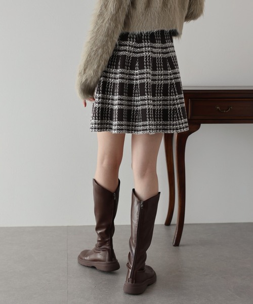 BLUEEAST（ブルーイースト）の「チェックニットミニマーメイドスカート（スカート・レディース・ブラウン/グレー/ベージュ/ブラック・MEDIUM）」の22枚目の写真