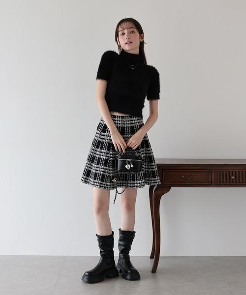 チェックニットミニマーメイドスカート（スカート）｜BLUEEAST（ブルー
