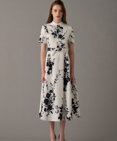 Monochrome Fleur Flare Dress（ワンピース）｜emiriawiz