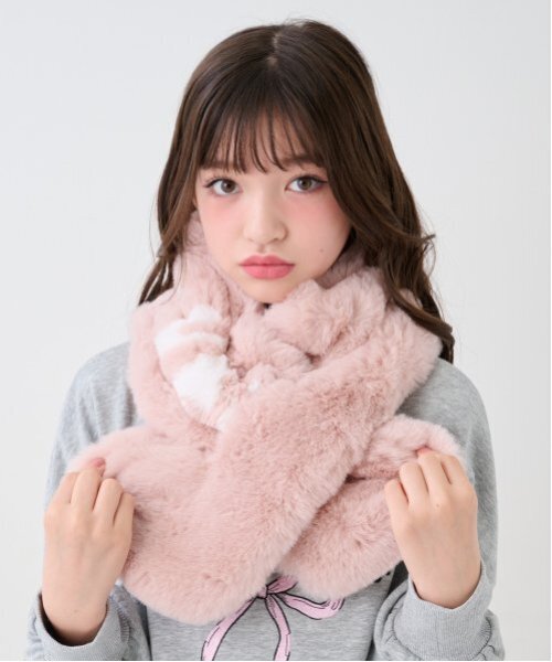 by LOVEiT（バイラビット）の「2wayマフラー（マフラー・キッズ・ブラック/オフホワイト/ピンク・FREE）」の3枚目の写真