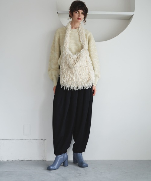 KBF（ケイビーエフ）の「WIDEレッグカーブパンツ（その他パンツ・レディース・オフホワイト/ブラック/ネイビー・ONE）」の6枚目の写真