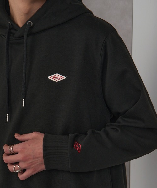 セール】【BALL】T/C裏毛 ワッペン付きプルパーカー 64531（パーカー