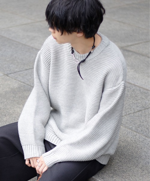 epnok(エプノック)の「ガーター編みルーズニット(ニット/セーター・メンズ・ブラウン/ブラック/グレー・LARGE/MEDIUM/SMALL)」の13枚目の写真
