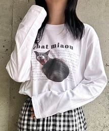 CAT英字デザインロングTシャツ