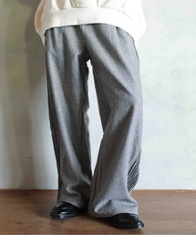BITTOKO ダークグレー・青のサイドパネルワイドパンツ セール
