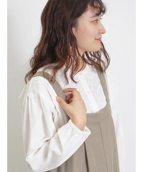 Samansa Mos2（サマンサ モスモス）の「レース切替ブラウス（シャツ/ブラウス・レディース・チャコールグレー/オフホワイト/ピンク/グレー・F）」の5枚目の写真