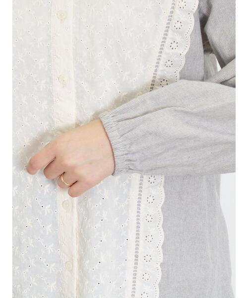 Samansa Mos2（サマンサ モスモス）の「レース切替ブラウス（シャツ/ブラウス・レディース・チャコールグレー/オフホワイト/ピンク/グレー・F）」の15枚目の写真