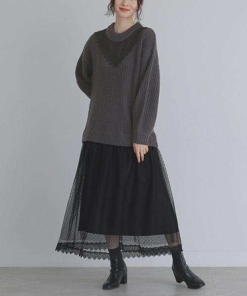 『チュールドッキングニットワンピース』(ワンピース)|somari imagination(ソマリ イマジネーション)