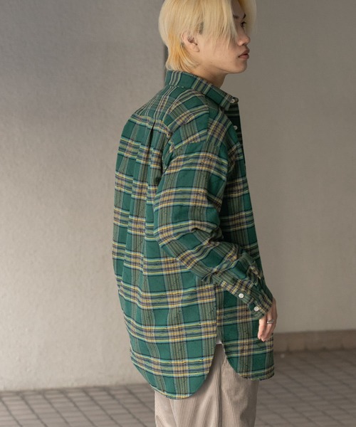 SENSE OF PLACE by URBAN RESEARCH(センスオブプレイスバイアーバンリサーチ)の「ダメージチェックルーズシャツ(シャツ/ブラウス・メンズ・ブラック/レッド/グリーン・LARGE/MEDIUM)」の18枚目の写真