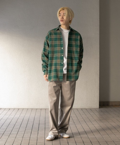 SENSE OF PLACE by URBAN RESEARCH(センスオブプレイスバイアーバンリサーチ)の「ダメージチェックルーズシャツ(シャツ/ブラウス・メンズ・ブラック/レッド/グリーン・LARGE/MEDIUM)」の19枚目の写真