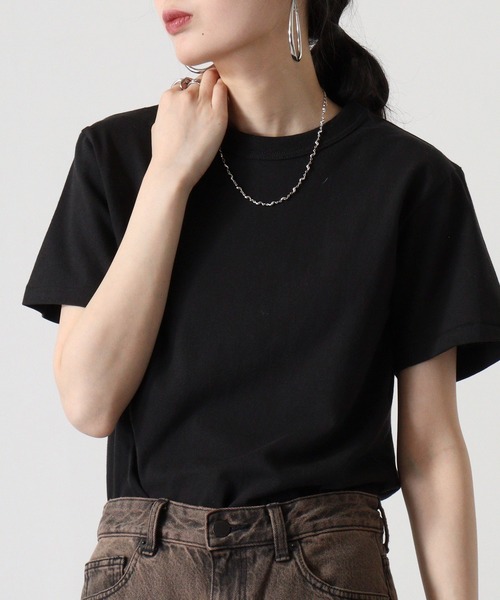 CROSS & STITCH(クロスステッチ)の「CROSS & STITCH オープンエンドマックスウエイトバインダーネックTシャツ(Tシャツ/カットソー・メンズ・ホワイト/アーミー/ブラック/スミクロ/ネイビー/ブルー/ヘザーグレー/ナチュラル・L/S/XXL/XL/M)」の2枚目の写真