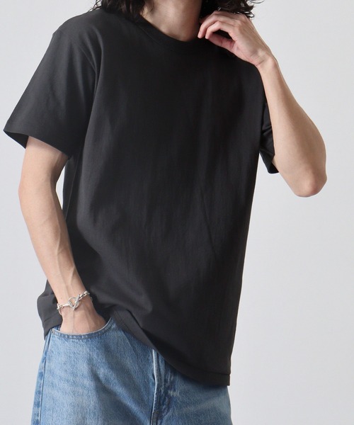 CROSS & STITCH(クロスステッチ)の「CROSS & STITCH オープンエンドマックスウエイトバインダーネックTシャツ(Tシャツ/カットソー・メンズ・ホワイト/アーミー/ブラック/スミクロ/ネイビー/ブルー/ヘザーグレー/ナチュラル・L/S/XXL/XL/M)」の13枚目の写真