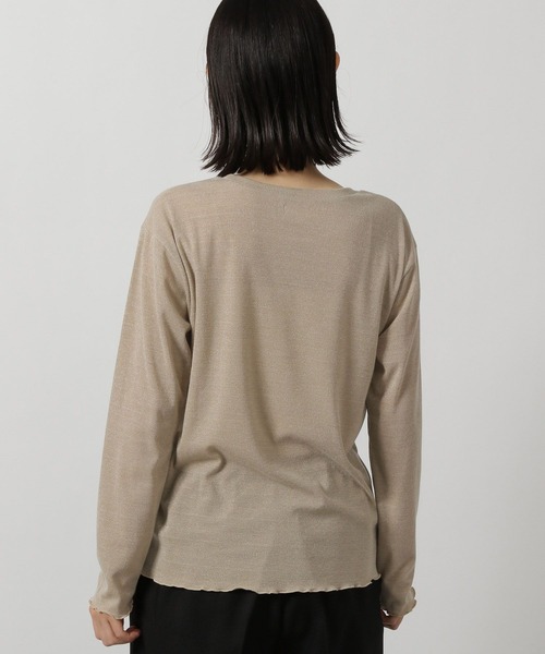 LAKOLE（ラコレ）の「ラメワッフル長袖T / 284177（Tシャツ/カットソー・レディース・ライトグリーン/ライトグレー/ブラック/ライトベージュ・FREE）」の16枚目の写真