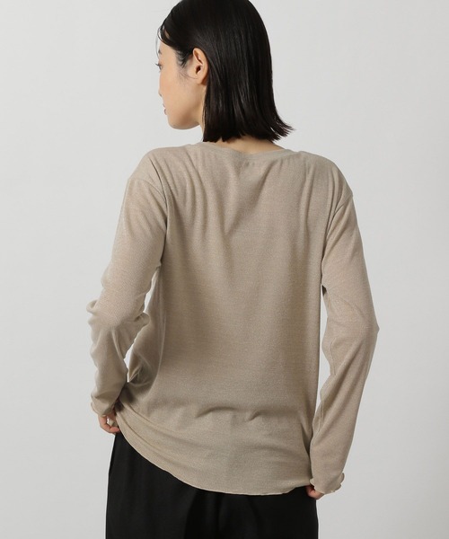 LAKOLE（ラコレ）の「ラメワッフル長袖T / 284177（Tシャツ/カットソー・レディース・ライトグリーン/ライトグレー/ブラック/ライトベージュ・FREE）」の17枚目の写真