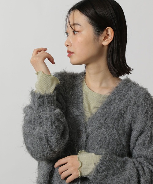 LAKOLE（ラコレ）の「ラメワッフル長袖T / 284177（Tシャツ/カットソー・レディース・ライトグリーン/ライトグレー/ブラック/ライトベージュ・FREE）」の21枚目の写真