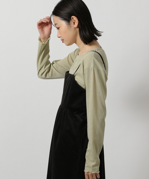 LAKOLE（ラコレ）の「ラメワッフル長袖T / 284177（Tシャツ/カットソー・レディース・ライトグリーン/ライトグレー/ブラック/ライトベージュ・FREE）」の22枚目の写真