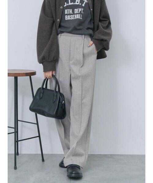 Samansa Mos2 blue（サマンサモスモスブルー）の「ヘリンボーンストレートパンツ（その他パンツ・レディース・チャコールグレー/ベージュ/ブラウン/グレー・F）」の4枚目の写真